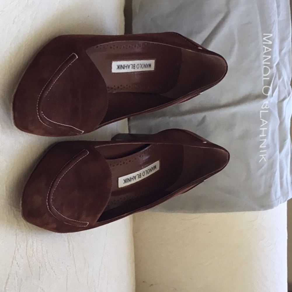 Manolo Blahnik Brown Suede